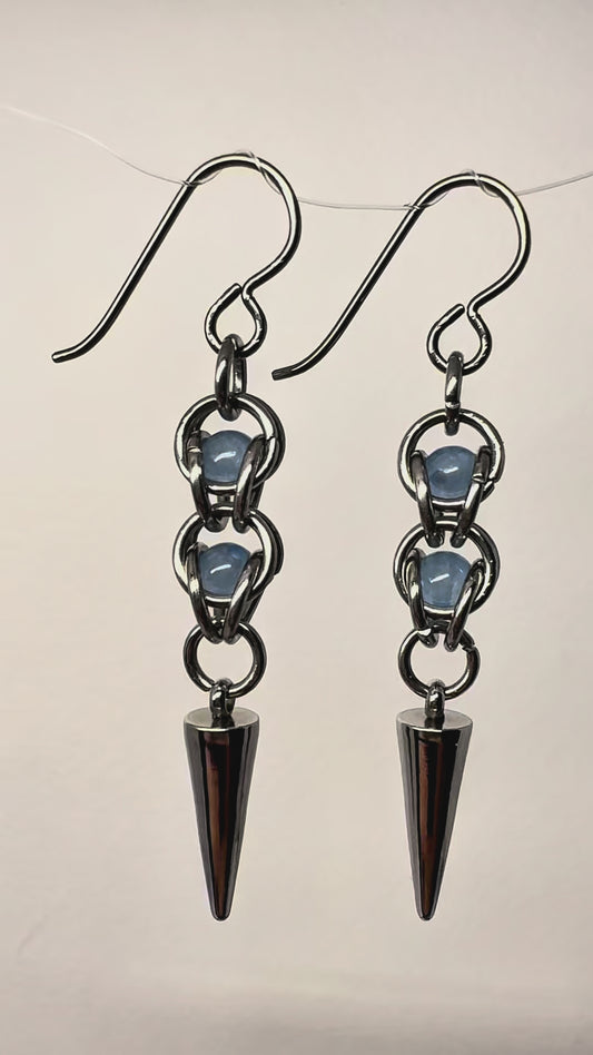 The Saint’s Blue Byzantine Spike Earrings